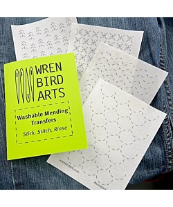 Wren Bird Arts klisterlappar med lagningsmönster grön